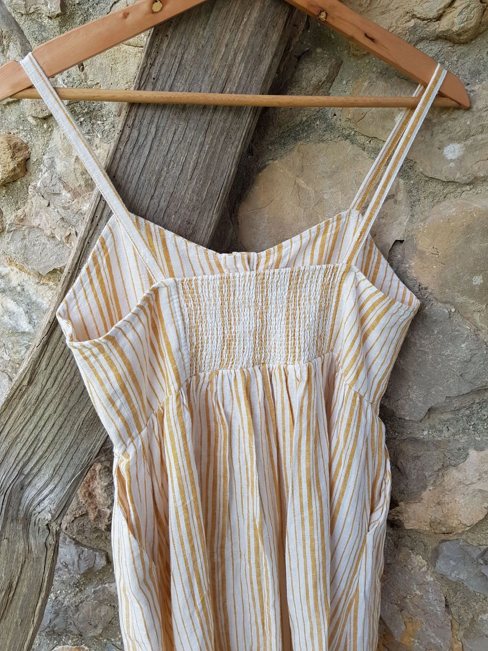 Striped button-down midi dress S. Robe midi à rayures et boutons – photo 8
